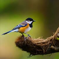 ai generativ Vogel im Nest foto