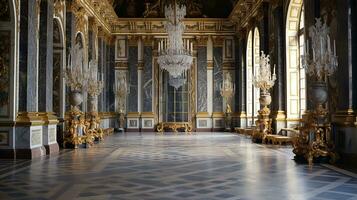 Foto von das Zimmer mit das Innere Design von das Palast von Versaille, Frankreich. generativ ai