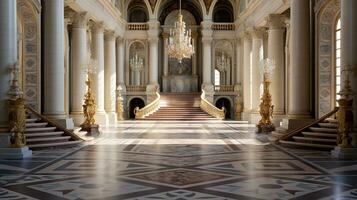 Foto von das Zimmer mit das Innere Design von das Palast von Versaille, Frankreich. generativ ai