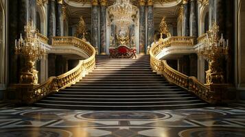 Foto von das Zimmer mit das Innere Design von das Palast von Versaille, Frankreich. generativ ai