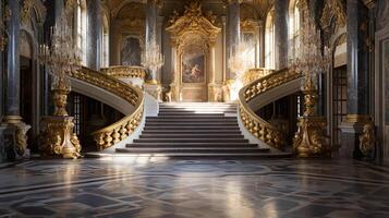 Foto von das Zimmer mit das Innere Design von das Palast von Versaille, Frankreich. generativ ai