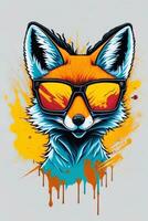 ein detailliert Illustration von ein bunt Fuchs zum t Hemd und Mode Design foto