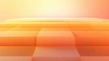 generativ ai, schön Gradient Szene Landschaft mit Licht orange, Aprikose Farbe, horizontal Hintergrund. abstrakt Studio Zimmer geometrisch Hintergrund foto