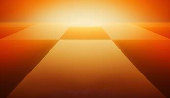generativ ai, schön Gradient Szene Landschaft mit Licht orange, Aprikose Farbe, horizontal Hintergrund. abstrakt Studio Zimmer geometrisch Hintergrund foto