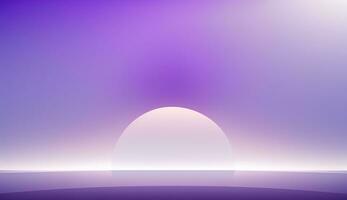 generativ ai, schön Gradient Szene Landschaft mit Licht lila, Digital Lavendel Farbe, horizontal Hintergrund. abstrakt Hintergrund mit Wolken und Horizont foto
