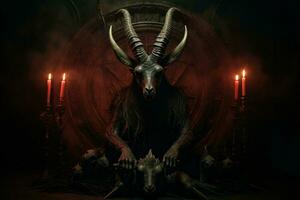 Baphomet Verbrennung Kerzen. generieren ai foto