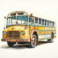 Schule Bus Realist Stil hoch Qualität ai Bild generiert foto