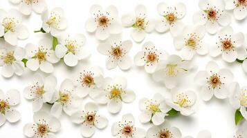 Weißdorn Blume gemustert Hintergrund. Blume Textur Hintergrund. generativ ai foto