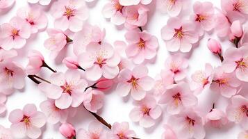 Kirsche blühen Blume gemustert Hintergrund. Blume Textur Hintergrund. generativ ai foto