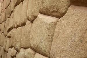 Detail der Inka-Mauer in der Stadt Cusco, Peru? foto