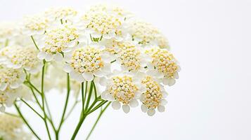 Foto von schön Schafgarbe Blume isoliert auf Weiß Hintergrund. generativ ai