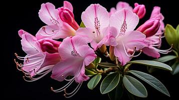 Foto von schön Rhododendron Blume isoliert auf Weiß Hintergrund. generativ ai