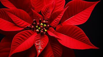 Foto von schön Weihnachtsstern Blume isoliert auf Weiß Hintergrund. generativ ai