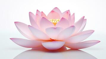 Foto von schön Lotus Blume isoliert auf Weiß Hintergrund. generativ ai
