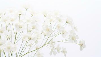 Foto von schön Gypsophila Blume isoliert auf Weiß Hintergrund. generativ ai