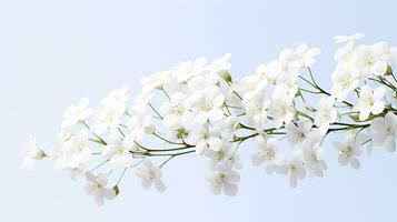 Foto von schön Gypsophila Blume isoliert auf Weiß Hintergrund. generativ ai