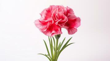 Foto von schön Dianthus Blume isoliert auf Weiß Hintergrund. generativ ai