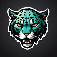 Jaguar Kopf Maskottchen Esport Logo Vektor Illustration mit isoliert Hintergrund generativ ai foto