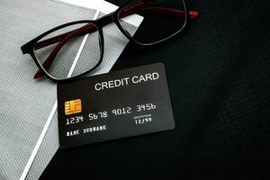 Konzept von Finanzen, Bankwesen und Anerkennung Karten, zum verwenden im finanziell Angelegenheiten. foto
