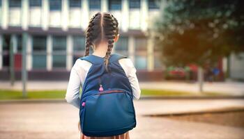 zurück zu Schule Bildung Konzept mit Schüler. zuerst Tag Schüler im Klasse. foto