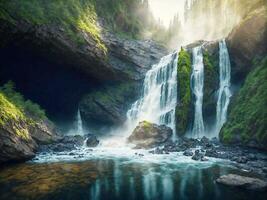 Landschaft Wasserfall Hintergrund foto