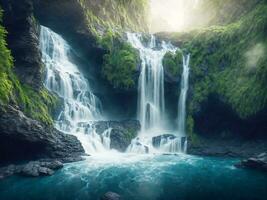 Landschaft Wasserfall Hintergrund foto