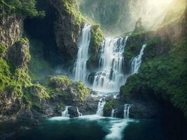 Landschaft Wasserfall Hintergrund foto