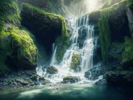 Landschaft Wasserfall Hintergrund foto