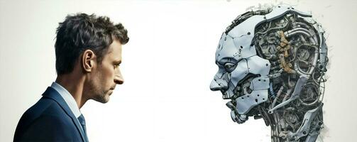 Intelligenz futuristisch Technologie Geschäft Cyber Verbindung Arbeit Android Menschen Cyborg Illustration Wissenschaft künstlich virtuell Roboter foto