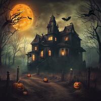 gespenstisch retro Stil Halloween Hintergrund foto