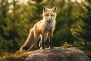 Fuchs im Natur breit Leben Tiere. ai generiert. foto