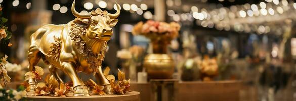 golden Stier Statue vertreten Aufwärtstrend im Markt foto