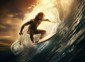 Surfer im Ozean foto