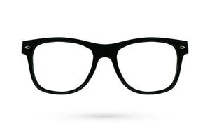 Mode Brille Stil Kunststoffgerahmt isoliert auf Weiß Hintergrund. foto