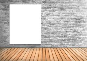 leer Rahmen Jahrgang auf ein Beton Mauer mit Baum Topf auf Holz Fußboden foto