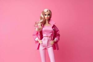 ein Barbie Puppe ist gekleidet im Rosa Kleider foto