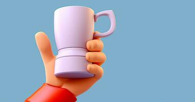 3d Hand halten ein Tasse foto