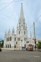 Chennai, Indien - - Juli 14, 2023 san thome Kirche, ebenfalls bekannt wie st. Thomas Kathedrale Basilika foto