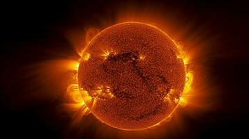 ai generativ das Sonne Nahansicht zeigen das Sonnenflecken auf Sonne Photosphäre foto