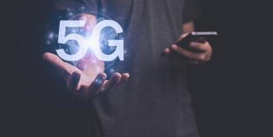 5g Signalkommunikationssystem 3D-Darstellung foto