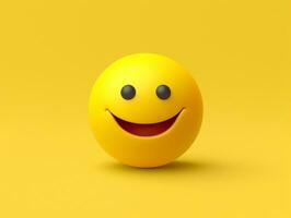 Gelb Smiley Emoji mit isoliert Hintergrund generativ ai foto