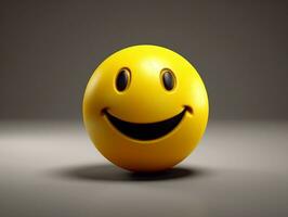 Gelb Smiley Emoji mit isoliert Hintergrund generativ ai foto