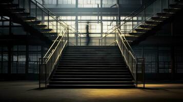 Berlin industriell Gebäude Treppe. Silhouette Konzept foto