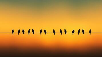Ideal Hintergrund zum minimalistisch Vogel Silhouette Fotografie foto