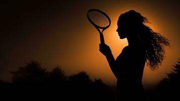 Tennis Spieler s Umriss. Silhouette Konzept foto