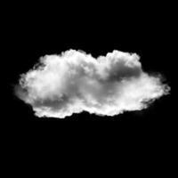zwei Weiß Wolken isoliert Über schwarz Hintergrund foto