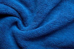 blauer Stoff Textur Hintergrund, abstrakt, Nahaufnahme Textur des Stoffes foto
