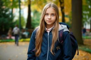 Mädchen gehen zu Schule foto