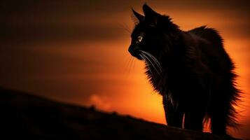 Katze s Schatten. Silhouette Konzept foto