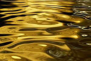 golden Wasser flüssig. generieren ai foto